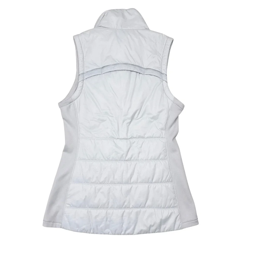 Athleta Rock Ridge PrimaLoft Vest Womens Size Small Silver Insulated Athleisure